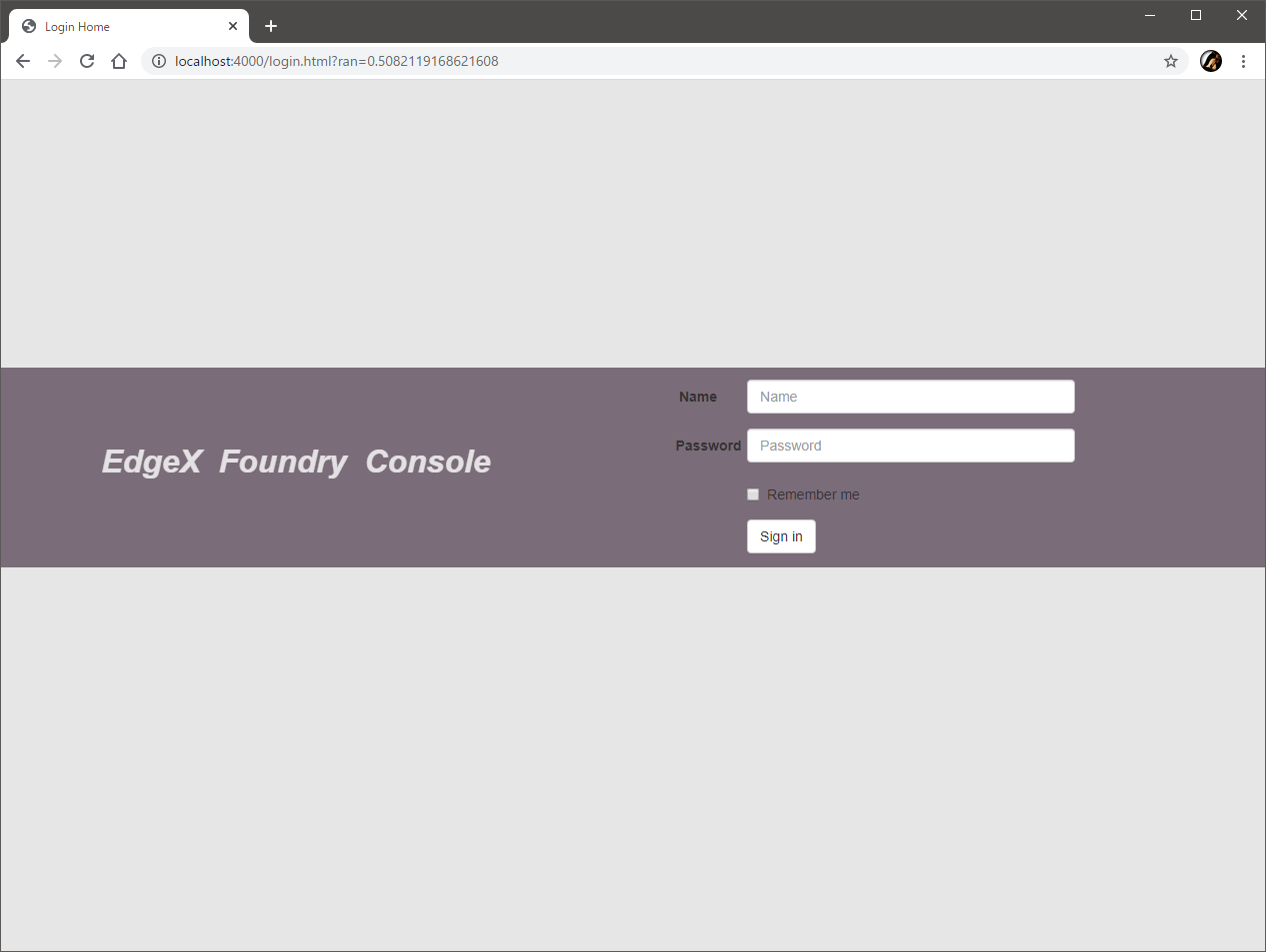 標準 UI のログイン画面