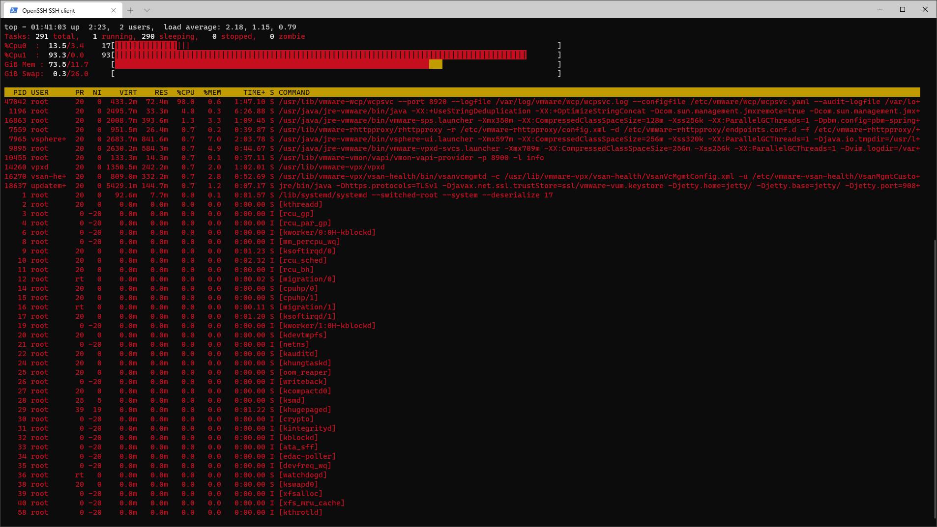 Featured image of post vCenter Server 7.0.0c で CPU 使用率が高騰する